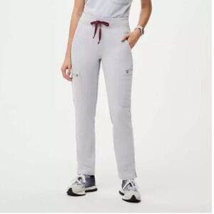 FIGS woman’s cement YOLA high waisted scrub pants